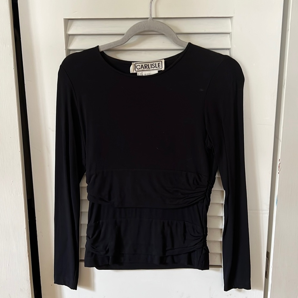 Carlisle extra small black top with Rushing and side zip
